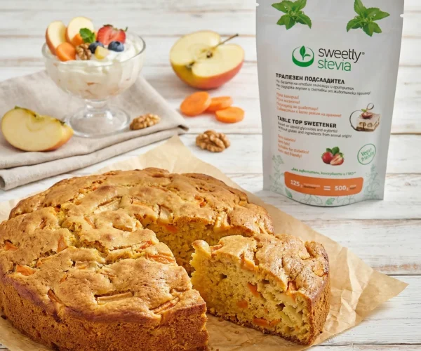 prăjitură cu mere și morcovi – cristale de stevia Sweetly (1)